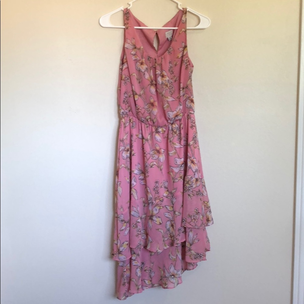 Pink Maxi dress with flower pattern